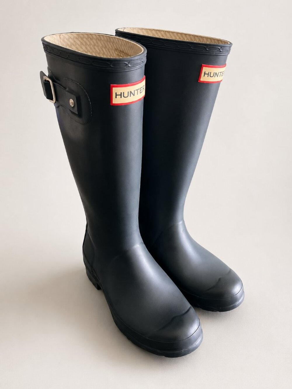 Hunter Original Tall Rain Boots Matte Black Minimalist Coastal Size 5